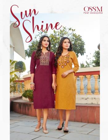 Sun Shine By Ossm Fancy Embroidered Summer Wear Kurti Collection